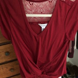 Red lace shirt